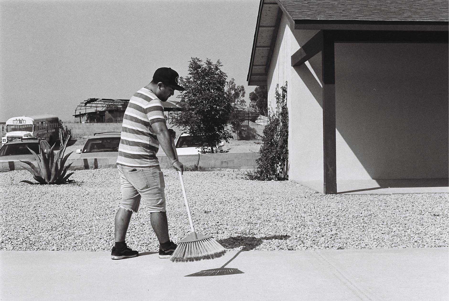 boy cleaning